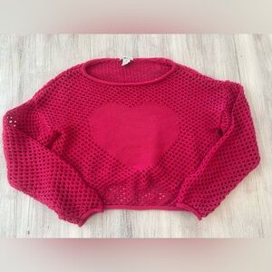 Rue21 Pink Open-Knit Mesh Sweater – Women’s XS